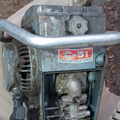 #ad #ad Homelite C 51 Convertible Drive Gasoline Chainsaw Blue Metal Vintage $250.00