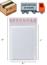 500PCS #000 Poly Bubble Mailers Shipping Mailing Bags Padded Envelopes 4x8 USA