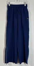 Tiger Friday Dancewear Navy Track Pants Light Teal Piping Child Size Medium NWT