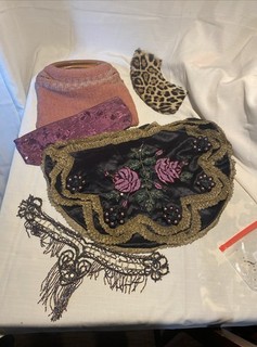 VTG Mixed Craft Lot: Beaded & Sequined Appliques Trims & Flapper Style Accents