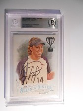 Monica Abbott 2016 Allen & Ginter #63 Signed Auto Autograph Beckett BAS Slabbed