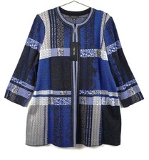 MISOOK MULTICOLOR COAT JACKET OPEN FRONT SZ XL