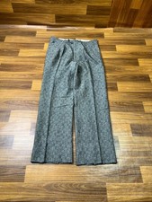 Men  s Virgin Wool Tweed Dress Pants Trousers Grey Nep Textured Pleated Classic