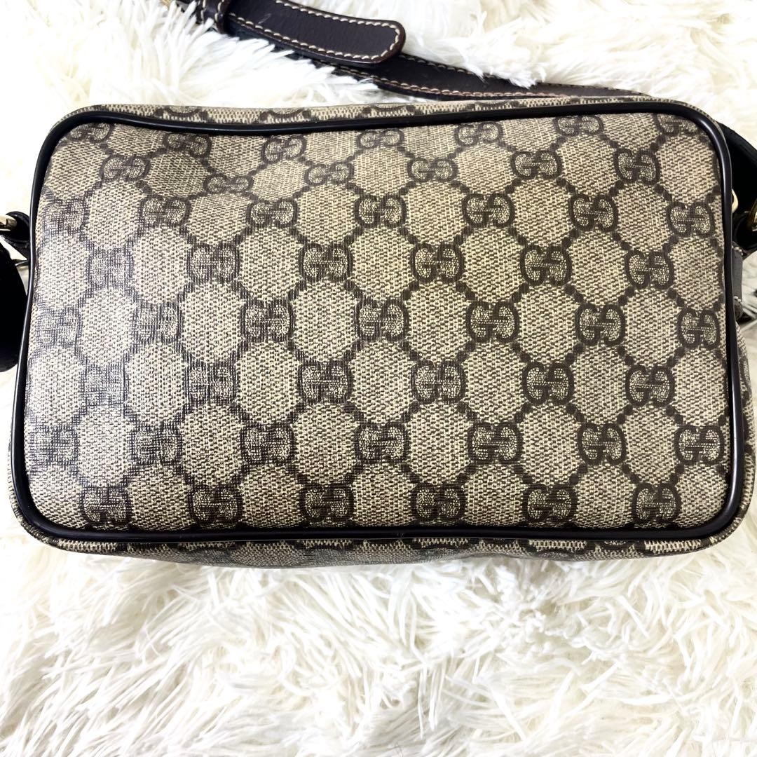 GUCCI 201447 467891 GG Supreme Shoulder Bag PVC Leather Brown Vintage From Japan thumbnail 20