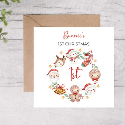 Babys erste Weihnachtskarte, personalisierte 1. Weihnachtskarte für Jungen Mädchen