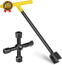 17'' Main Water Meter Shut Off Tool with 4 Way Utility Key...