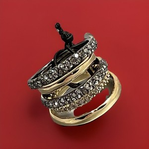 Authentic NWT ALEXIS BITTAR SWAROVSKI CRYSTALS 14 K GOLD PLATED RING SIZE 8.5