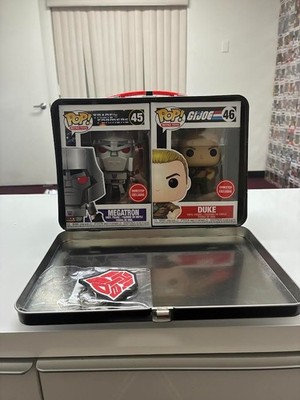 Funko Pop Transformers VS. GI Joe Lunchbox Set Duke Megatron Gamestop Exclusive