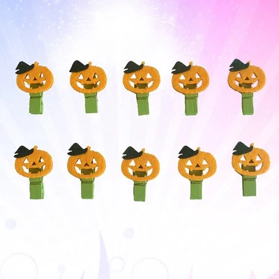 10 Pcs Citrouille Decoration Décorations Fête D'Halloween Pinces À Bois - Photo 1/4