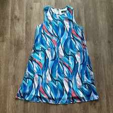 Nine West Blue & Pink Print Swing Dress Size 6