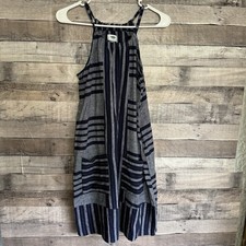 Old Navy Women's Gray Navy Ombre Striped Shift Dress Linen Blend Size XS
