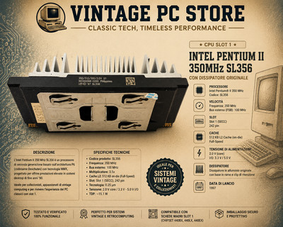Intel Pentium II 350MHz SL356 CPU Prozessor Slot 1 Vintage Retro PC - Getestet