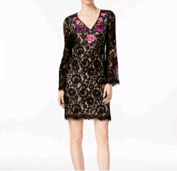 inc black lace dress INC International Concept Black/lace Dress- Size 18w