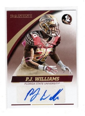 2015 PANINI FLORIDA STATE SEMINOLES P.J. WILLIAMS AUTOGRAPH #PJW-FSU