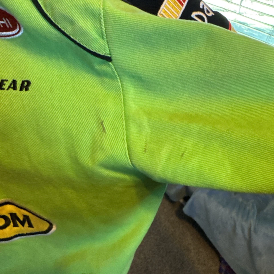 Chaqueta De Colección Nascar Go Daddy Verde Persecución Auténtica Adulto M Foto 3 de 4