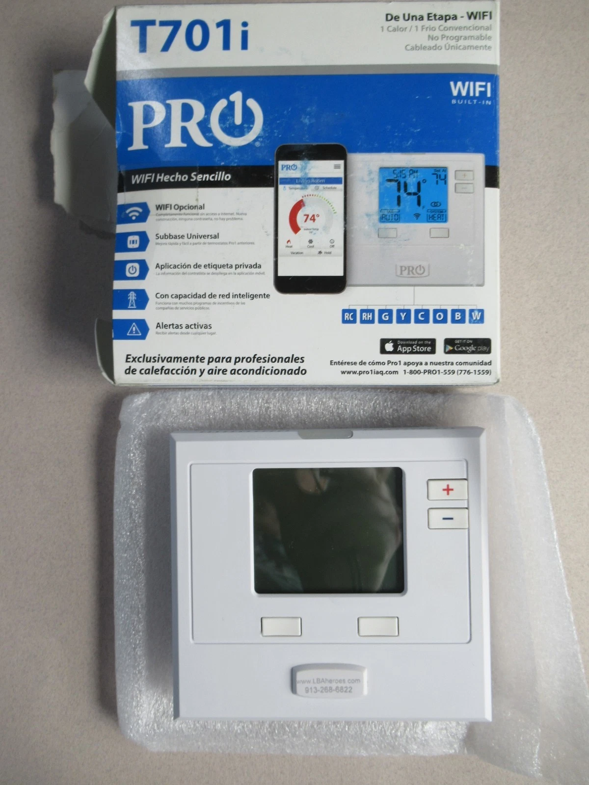 PRO1 T701i Thermostat Single Stage - WIFI 1 Heat, 1 Cool Programmable With App
Opens in a new window