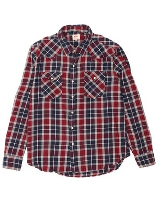 Levi's Herren Flanellhemd Large Burgund Kariert AC12