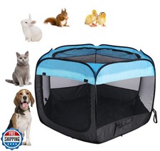 Portable Dog Playpen Cat Tent,Pop Up Playpen for Small Middle Dogs Cats Pet T