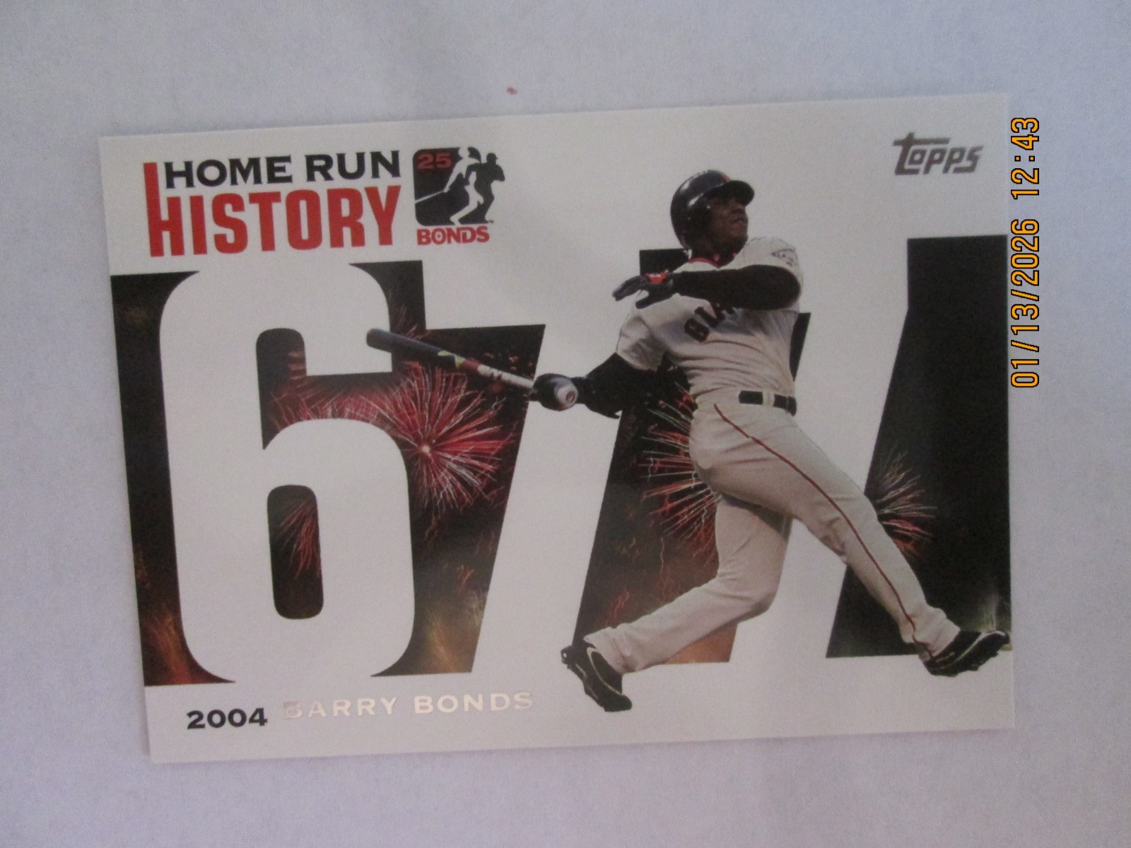 BARRY BONDS SAN FRANCISCO GIANTS 2006 TOPPS HOME RUN HISTORY  677 #BB677