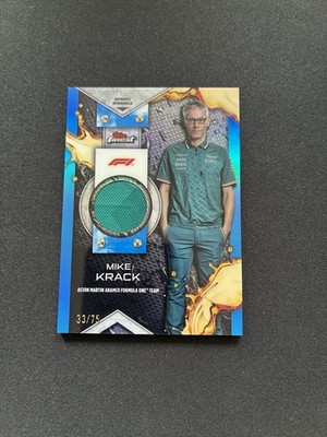 2024 Topps Finest Formula 1 F1 Relics Mike Krack Blue /75 Aston Martin