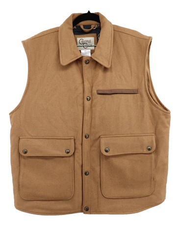 Cripple Creek Vest Men Size XL Brown Snap Up Western Lined Wool Blend Cowboy New