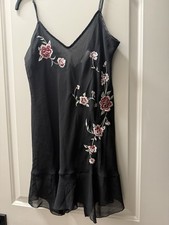 California Dynasty Embroidered Slip Sleepwear Size M Lingerie Sheer Medium