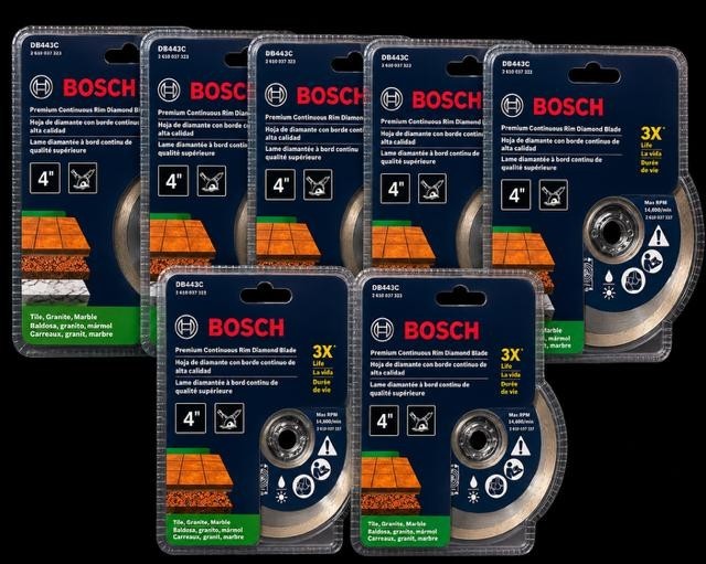 Bosch DB443C Premium Continuous Rim Diamond Saw Blade, 4 In” SEALED LOT OF 7