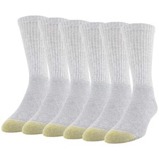 Men's 656S Cotton Crew Athletic Socks, Multipairs, Grey Heather 6-Pairs , Large