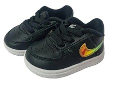 Image of BABY NIKE AIR FORCE 1 CRIB BLACK GOLD TRAINER CW1576-002