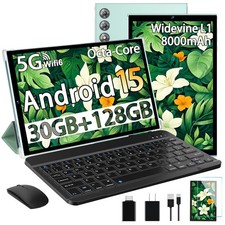 2026 Android 15 Tablet 10.1 Inch Tablets, 30GB RAM 128GB ROM 1TB Expand, 8000...