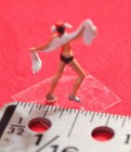 Bather Topless Drying Off- Female Black Hair Model Figure by Noch?- HO Scale — photo 2