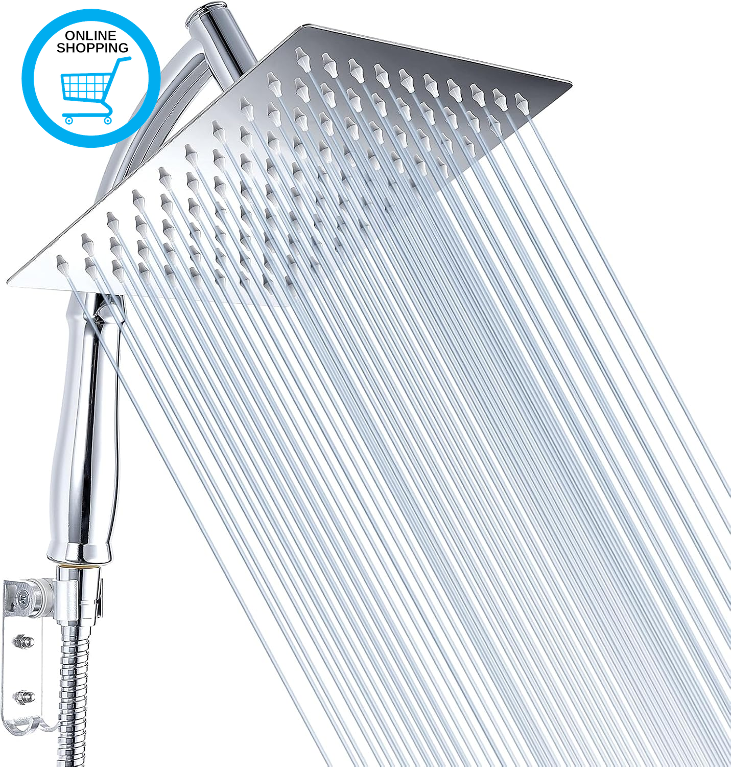 Rain Shower Head with Handheld Shower Arm, High Pressure Hand Shower Heads Made