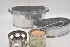British Army WWI/WWII D-Shape Billy Mess Tin with Tommy Cooker