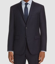 John Varvatos Star USA Men's Blue Wool Solid Two-Button Jacket Suit Size 42L