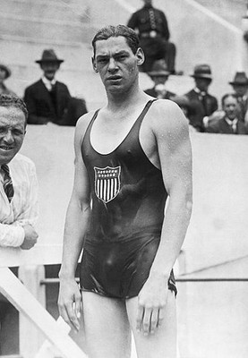 Old Large Photo Usa Swimming & Olympic Champion Johnny Weismuller 1920s 7