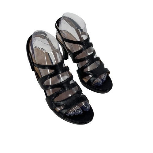 Naturalizer Größe 8 schwarze Leder Pressley Riemchen-Heels mit Klettverschluss