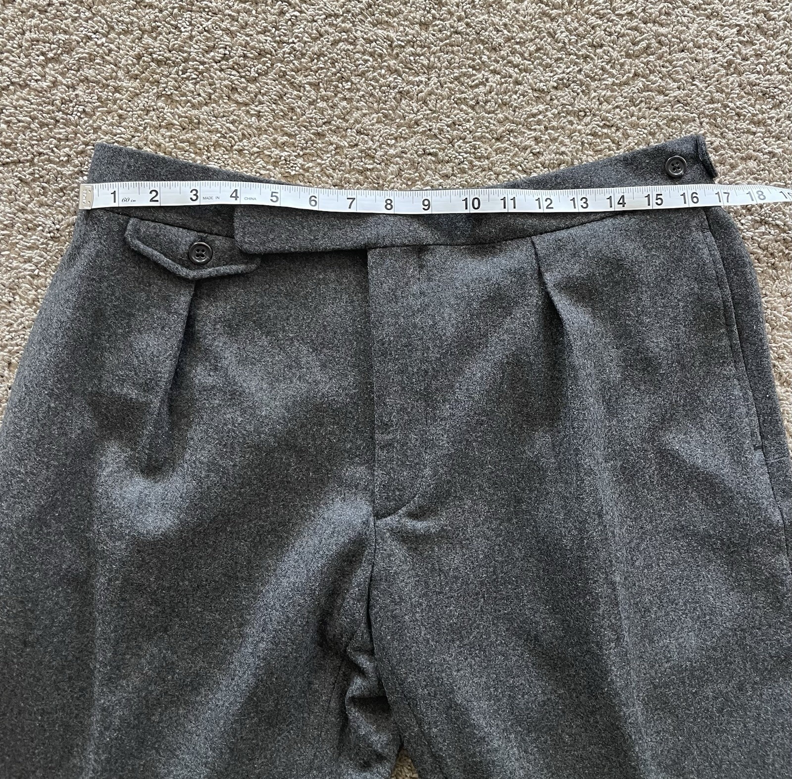 Polo Ralph Lauren Wool Flannel Suit 42 R Gray 3 Piece Unhemmed image 10