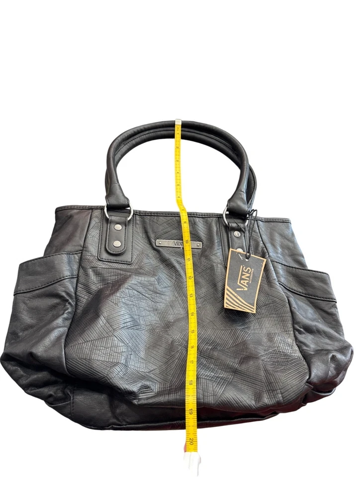 Bolso de mano Vans para mujer de cuero sintético negro SKU 8811 Foto 2 de 4