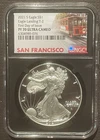 2021-S $1 SILVER AMERICAN EAGLE NGC PF70 Trolley Car First Day of Issue : 09086