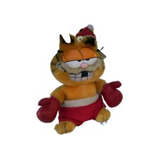 Vintage 1988 Garfield Boxer Plush Stuffed Animal W Tag Dakin 9  Boxing