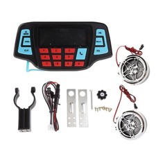 UTV ATV Motorcycle AMP Speakers USB Audio System Stereo Waterproof Bluetooth