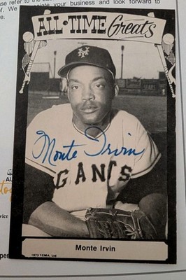 1973 TCMA All-Time Greats Postcards NNO Monte Irvin Auto JSA Pre-certified HOF