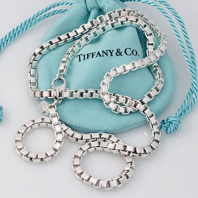 22” Tiffany & Co Large Men's Unisex Venetian Box Link Necklace | eBay