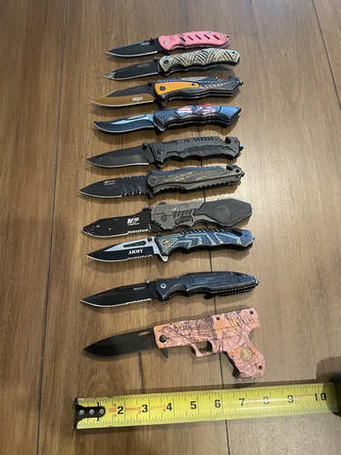 Lot of Ten (10) Miscellaneous Single blade pocket knives