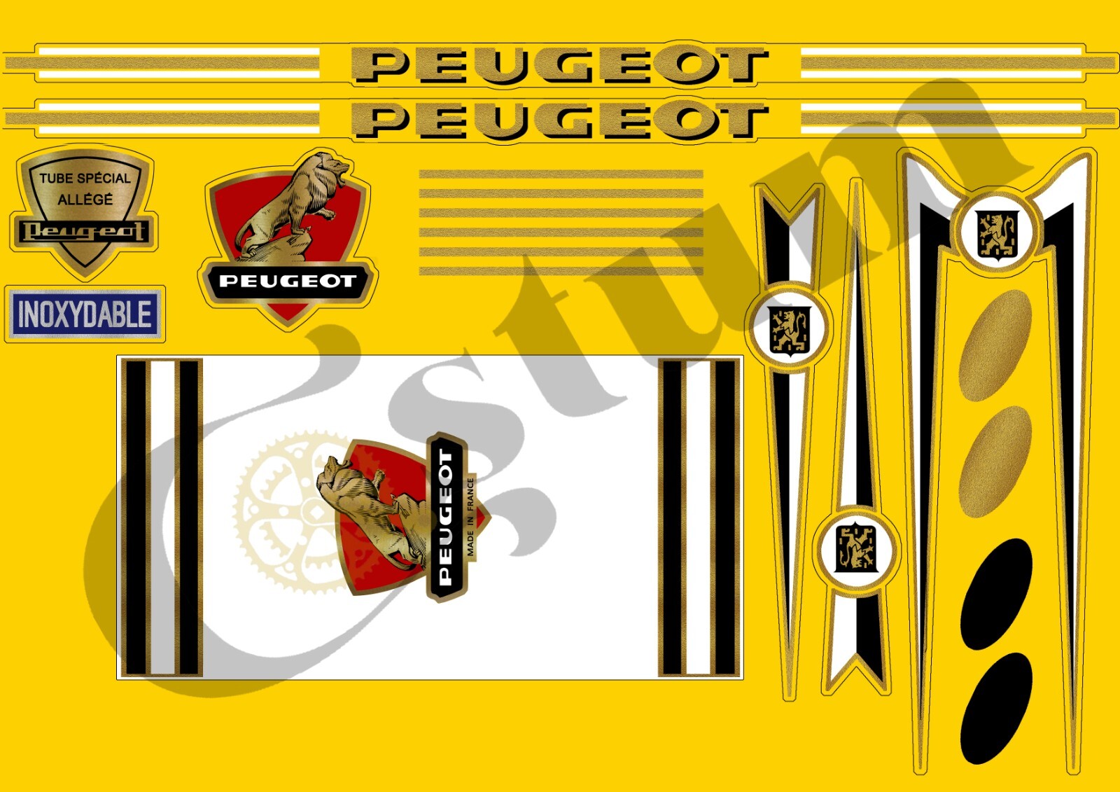 Autocollants Peugeot 206 vélo pour restaurer un vieux cadre de bicyclette