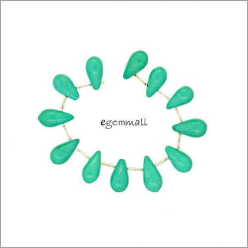 12 Magnesite Round Teardrop Beads ap.10x18mm Turquoise Blue #83020 - Picture 2 of 2