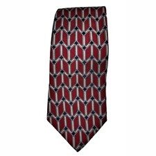 Bugatti Geometric Designer Silk Tie Made USA Business Formal Work Wide