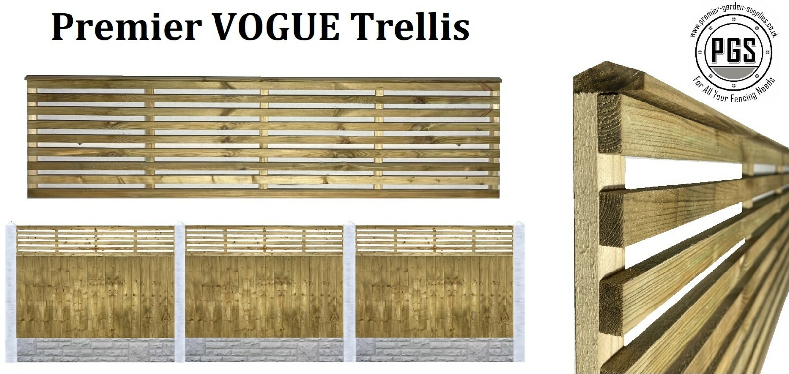 Premier Vogue Contemporary Venetian Style Urban Trellis Lattice Garden Fence