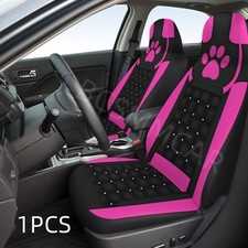 Fundas de asiento de auto de primera fila con huella rosa 1 pieza aptas para asientos con cubo con respaldo alto