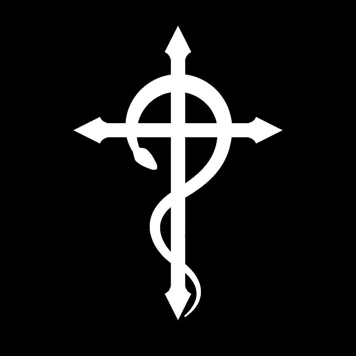 Serpent Cross Vinyl Sticker Decal - Snake Crux Symbol Car Window